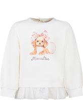 Monnalisa White Sweatshirt with Puppy and Tulle - EXTRA EXCLUSIVE KIDS | $store$