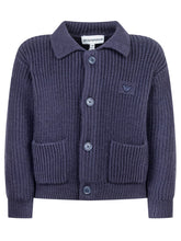 Emporio Armani Blue Cardigan for Boys with Logo - Emporio Armani Boy | $store$