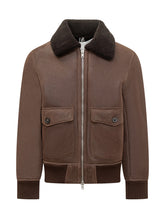 Dfour Brown Suede Shearling Jacket with Contrast Collar - EXTRA EXCLUSIVE MAN | $store$