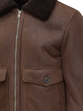 Dfour Brown Suede Shearling Jacket with Contrast Collar - EXTRA EXCLUSIVE MAN | $store$