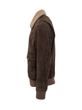 Dfour Brown Suede Shearling Jacket with Contrast Collar - EXTRA EXCLUSIVE MAN | $store$
