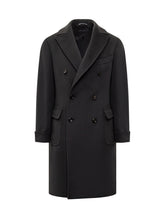 Esterno Black Double-Breasted Coat - EXTRA EXCLUSIVE MAN | $store$