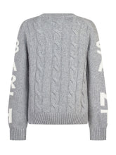 MC2 Saint Barth Grey Cable Knit Sweater with Logo - EXTRA EXCLUSIVE KIDS | $store$