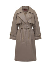 Marella First Class Trench in Pelle Taupe con Cintura - COLLEZIONE TEAM EC | $store$