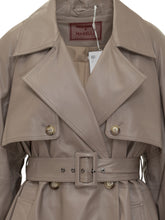 Marella First Class Trench in Pelle Taupe con Cintura - COLLEZIONE TEAM EC | $store$