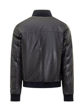 Renzo Cenci Leather Bomber Jacket with Ribbed Details - EXTRA EXCLUSIVE MAN | $store$