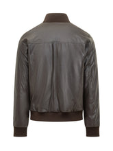 Renzo Cenci Leather Bomber Jacket with Ribbed Details - EXTRA EXCLUSIVE MAN | $store$