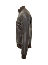 Renzo Cenci Leather Bomber Jacket with Ribbed Details - EXTRA EXCLUSIVE MAN | $store$