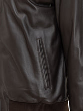 Renzo Cenci Leather Bomber Jacket with Ribbed Details - EXTRA EXCLUSIVE MAN | $store$