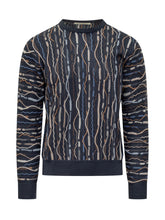 Lorenzoni Blue Multicolor Textured Sweater - COLLEZIONE TEAM EC | $store$
