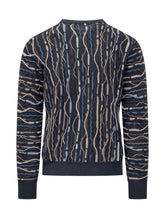 Lorenzoni Blue Multicolor Textured Sweater - COLLEZIONE TEAM EC | $store$