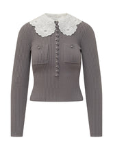 Top in Maglia con Colletto in Pizzo - Abbigliamento Donna | $store$