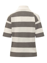 Short Sleeve Polo Shirt with Collar and Striped Pattern - Ami Alexandre Mattiussi | $store$