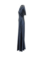 Long Dress with Crossed Neckline and Draping - Alberta Ferretti | $store$
