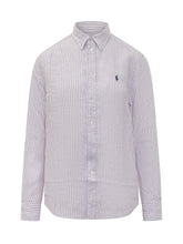 Striped Shirt with Classic Collar and Embroidered Logo - EXTRA EXCLUSIVE WOMAN | $store$