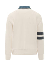 Cardigan in Maglia con Colletto In Denim e Bottoni - Abbigliamento Uomo | $store$