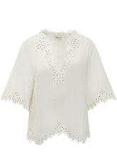 Embroidered V Neck Top with Eyelet Details - EXTRA EXCLUSIVE WOMAN | $store$