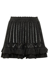 Knitted Skirt with Openwork Pattern and Ruffle Hem - EXTRA EXCLUSIVE WOMAN | $store$