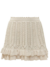 Knitted Skirt with Openwork Pattern and Ruffle Hem - EXTRA EXCLUSIVE WOMAN | $store$