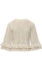 Knitted Blouse with Openwork Pattern and Ruffles - EXTRA EXCLUSIVE WOMAN | $store$