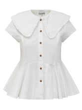 Peplum Shirt with Oversized Collar - COLLEZIONE TEAM EC | $store$