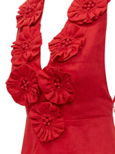 Sleeveless Midi Dress with Floral Appliqués - Farm Rio | $store$
