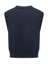 Gilet con Scollo a V e Logo Intarsio - Abbigliamento Uomo | $store$