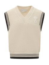 Gilet con Scollo a V in Maglia con Righe a Contrasto - Abbigliamento Uomo | $store$