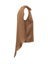 One-Shoulder Top with Twisted Collar and Draped Detail - Loulou de Saison | $store$