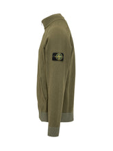 Cardigan In Maglia Verde Con Zip E Collo Alto - Abbigliamento Uomo | $store$