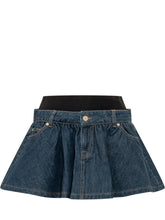 Banded Mini Skirt in Denim - 7 For All Mankind | $store$