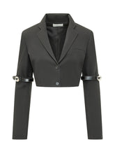 Hybrid Cropped Jacket with Sleeve Straps - Coperni | $store$