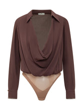 Draped Deep Neck Bodysuit - Elisabetta Franchi | $store$
