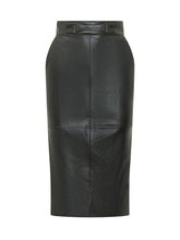 High Waist Leather Look Midi Skirt - Elisabetta Franchi | $store$