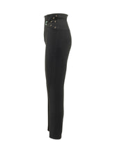 High Waist Slim Trousers With Belt Details - Elisabetta Franchi | $store$