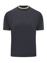 Short Sleeve Sweater with Contrast Crew Neck - Men | $store$