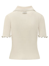Ribbed Crepe Polo Top with Cut-out - New Collection | $store$