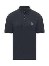 Short Sleeve Polo with Chest Embroidery - Brunello Cucinelli | $store$