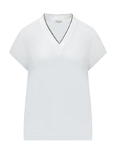 V Neck Short Sleeve Top - Brunello Cucinelli | $store$