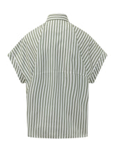 Short Sleeve Shirt with Button Down Collar and Stripes - Brunello Cucinelli | $store$