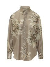 Long Sleeve Shirt with Classic Collar and Floral Print - Brunello Cucinelli | $store$