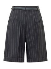 Striped Bermuda Shorts with Belt - EXTRA EXCLUSIVE WOMAN | $store$