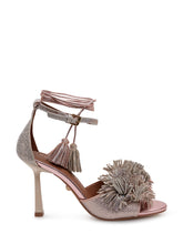 Heeled sandals with ankle tie and pom poms - EXTRA EXCLUSIVE WOMAN | $store$