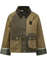Color Block Waxed Jacket with Contrast Collar and Flap Pockets - Barbour | $store$