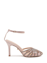 Heeled Sandals with Ankle Strap and Rhinestones - New Collection | $store$