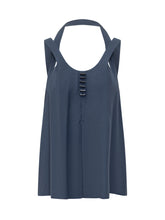 Sleeveless Top with Wide Neck and Front Detail - Emporio Armani | $store$