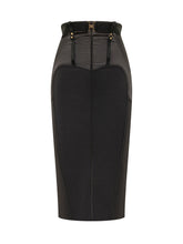 Midi Skirt with Belt and Seams - Elisabetta Franchi | $store$
