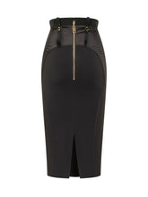 Midi Skirt with Belt and Seams - Elisabetta Franchi | $store$