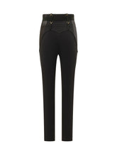High Waist Trousers with Belt and Metal Details - Elisabetta Franchi | $store$