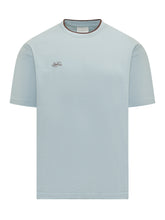 Light Blue T-Shirt with Embroidered Logo - Drole De Monsieur | $store$